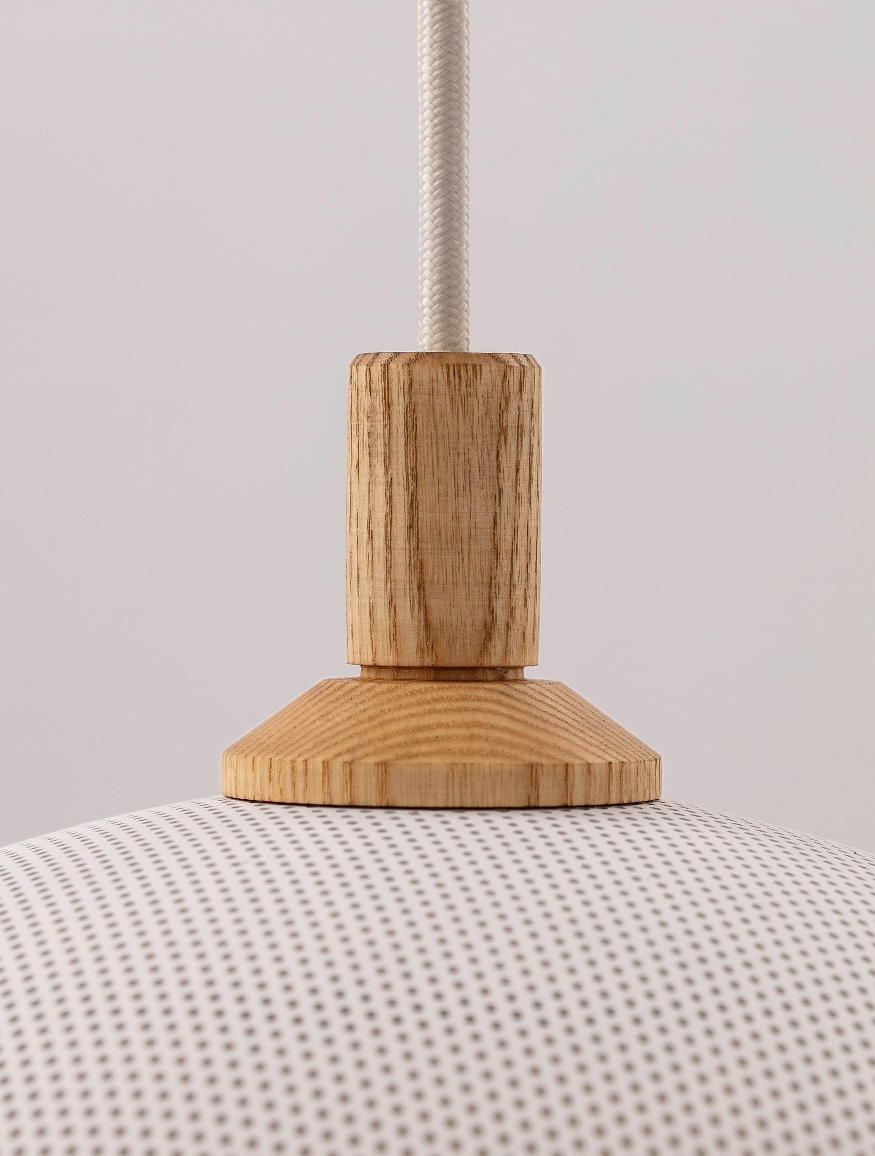 Pith Modern Minimalist Dome Perforated Wooden Pendant Lamp - Neutral Decor