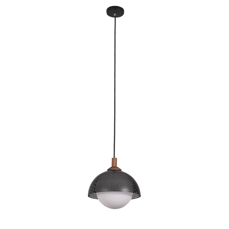 Pith Modern Minimalist Dome Perforated Wooden Pendant Lamp - Neutral Decor