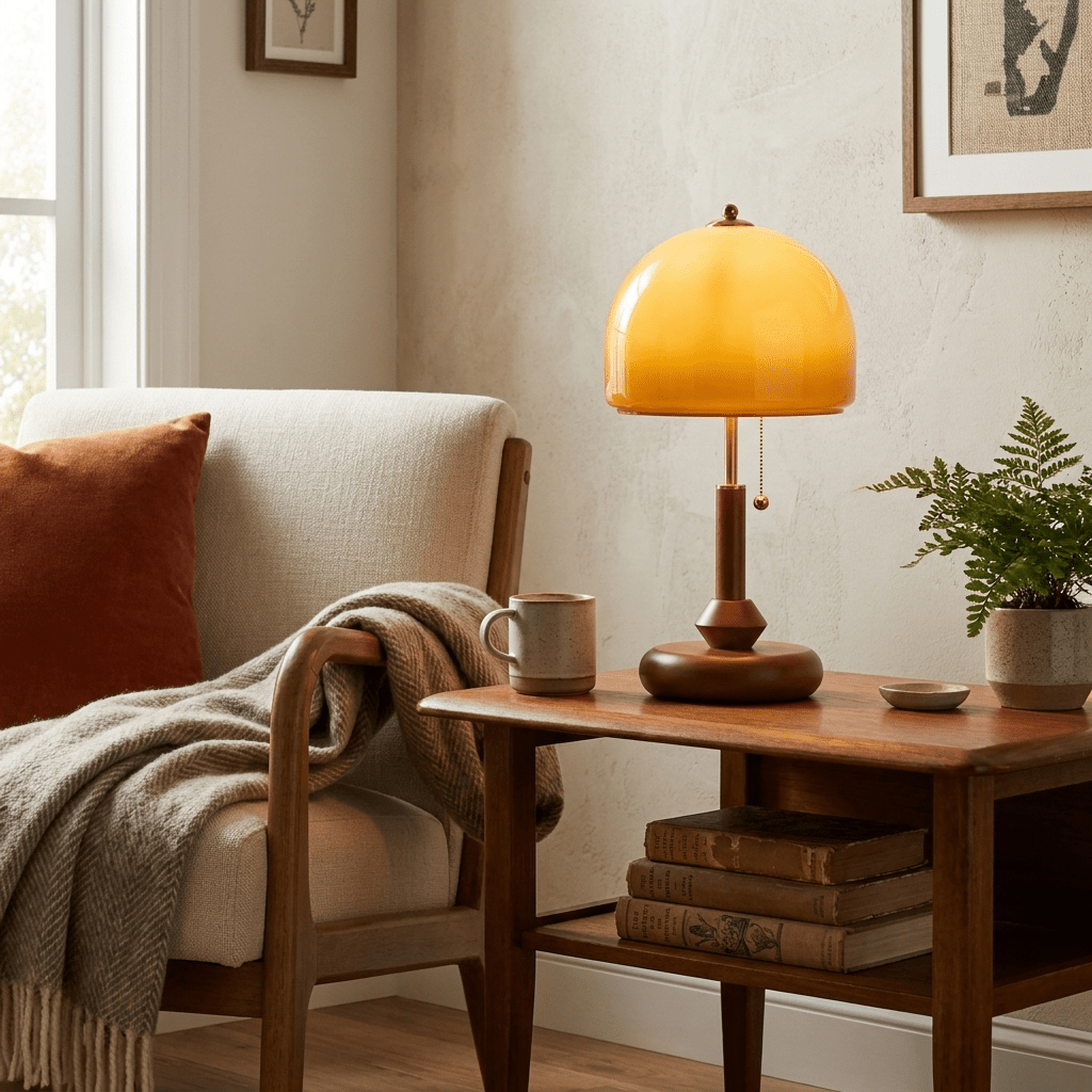 Aurestone Dome Wooden Table Lamp