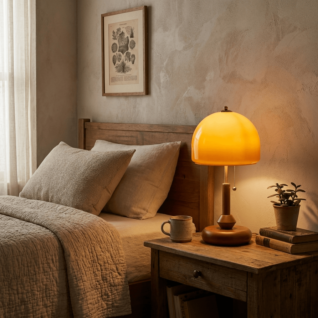 Aurestone Dome Wooden Table Lamp