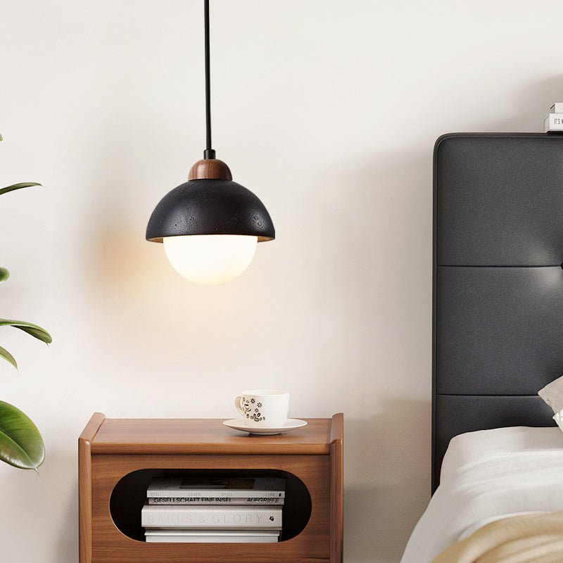Tavoria Simple Domewood Black Travertine Pendant Lamp
