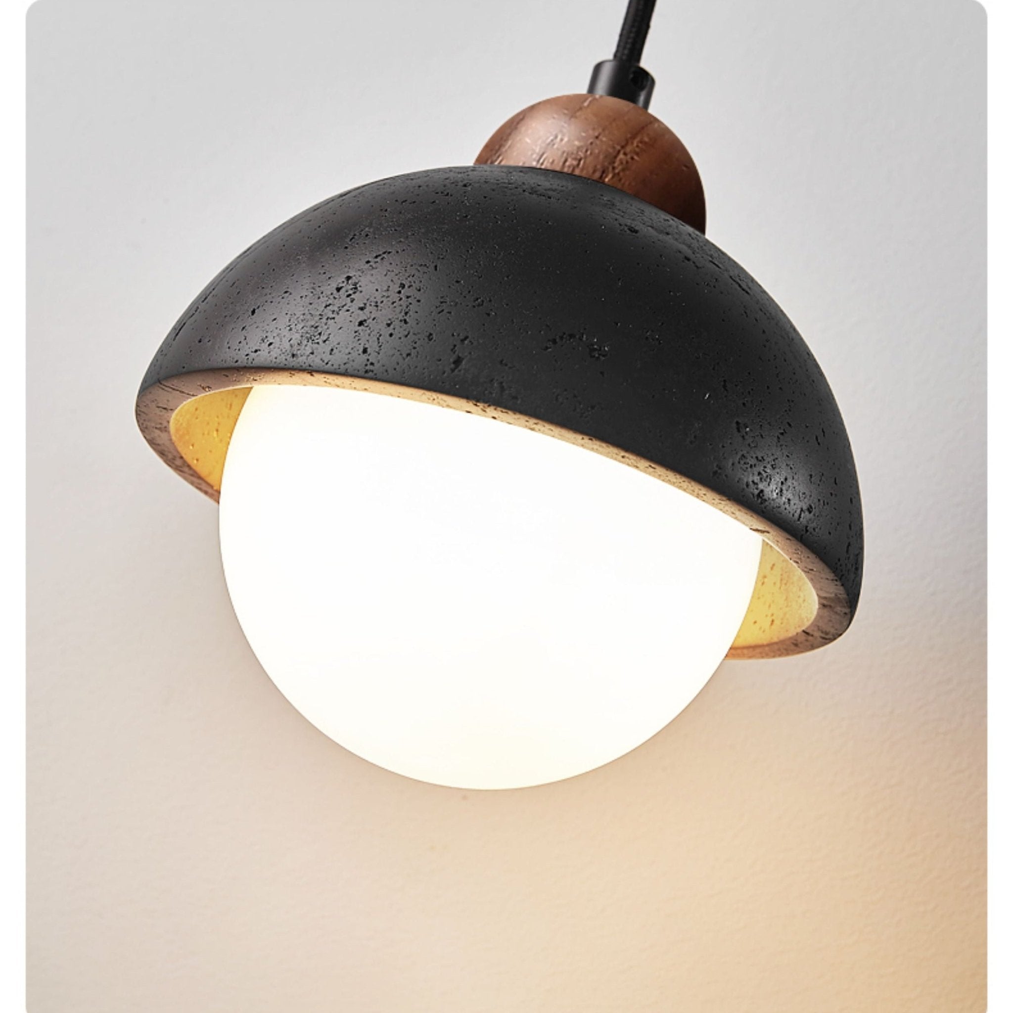Tavoria Simple Domewood Black Travertine Pendant Lamp