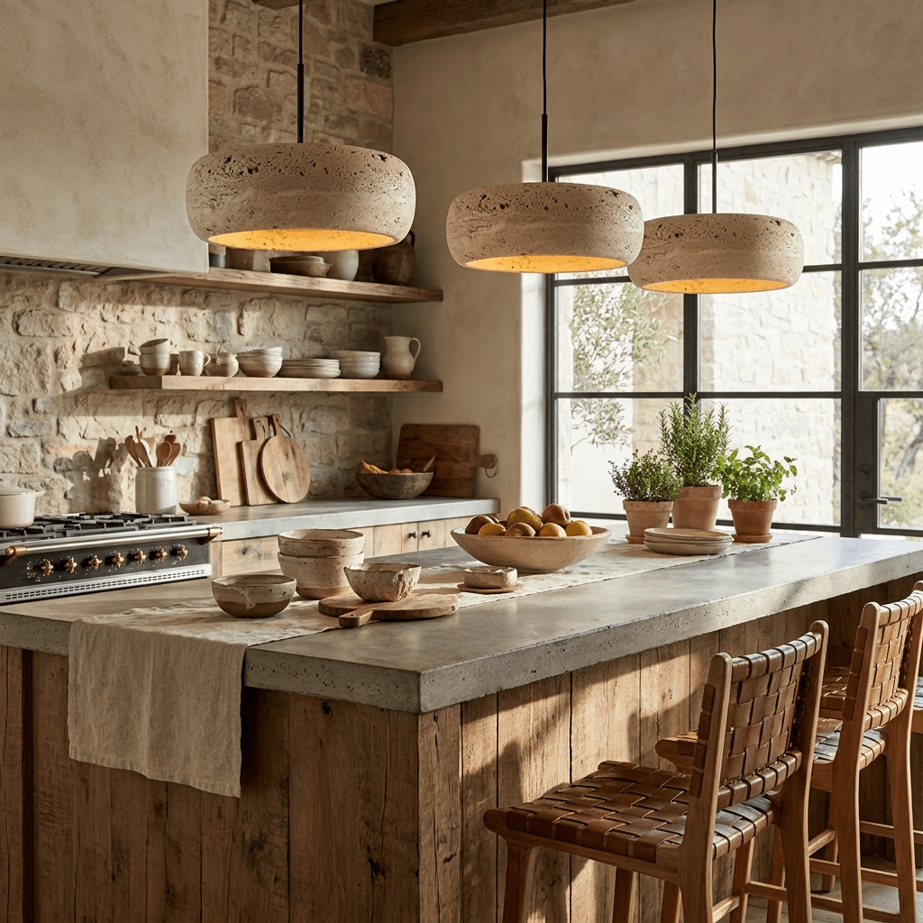 Briarwick Donut Travertine Pendant Light