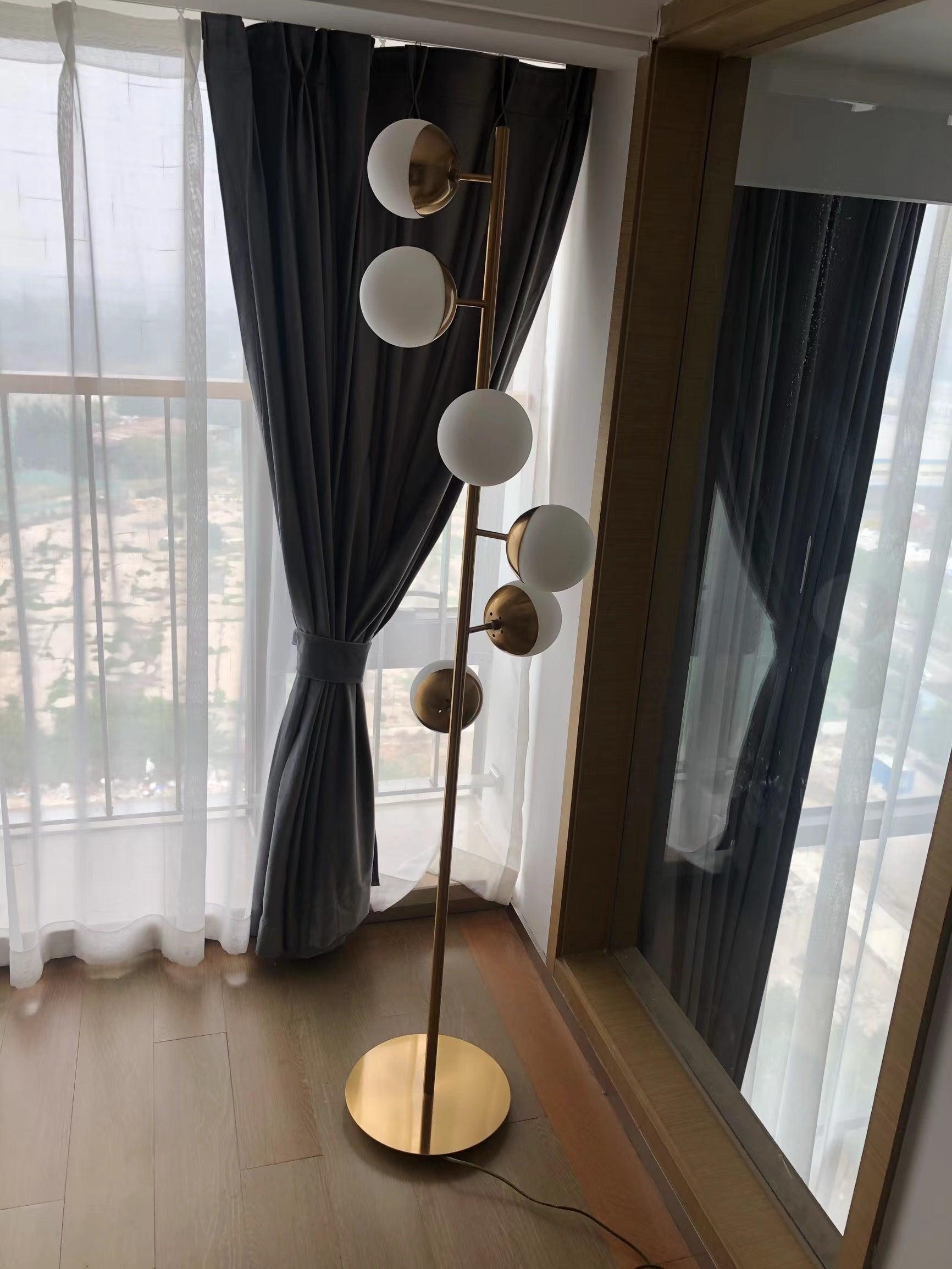 Myliryre Mid Century Brass Floor Lamp
