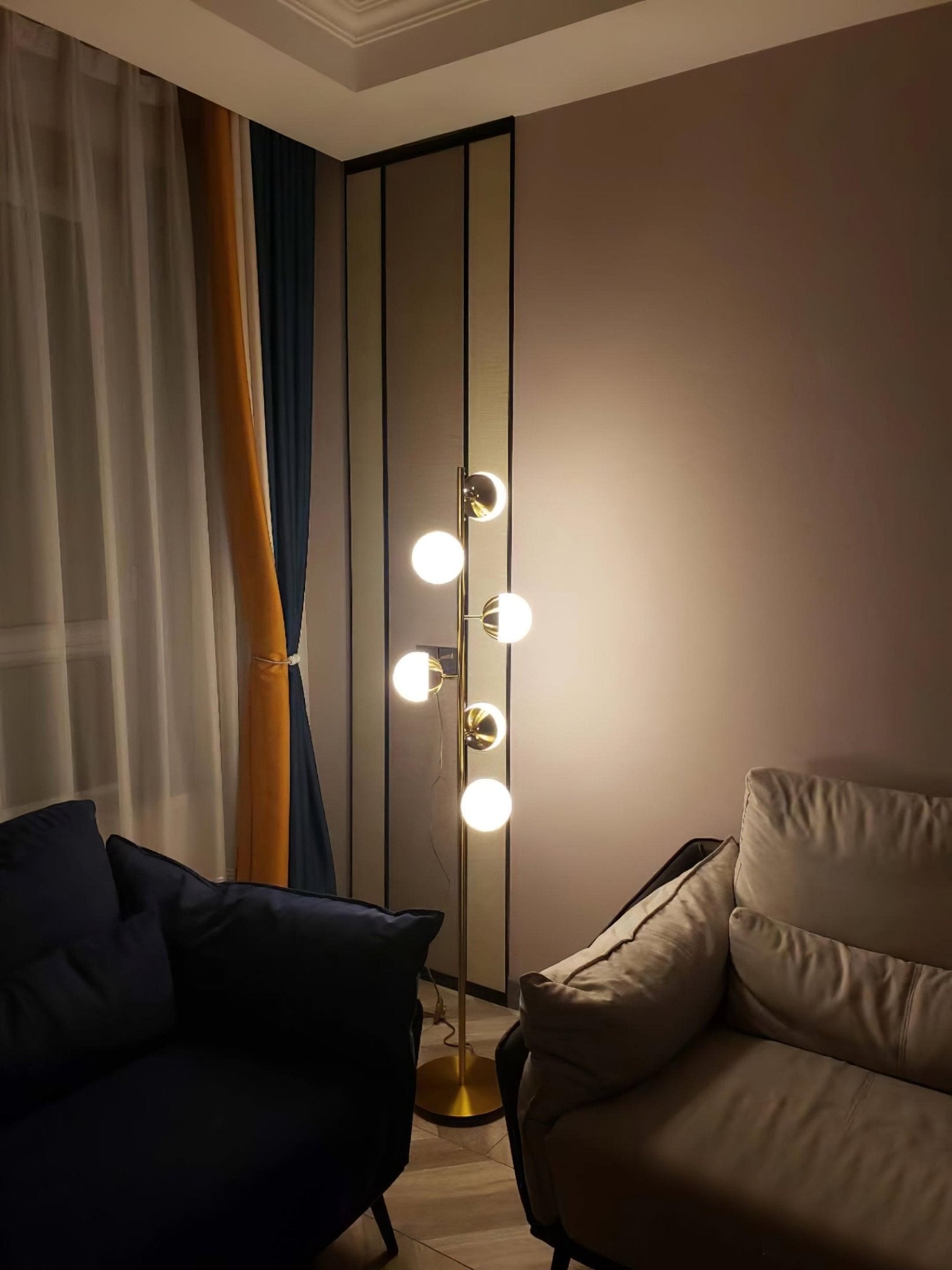 Myliryre Mid Century Brass Floor Lamp