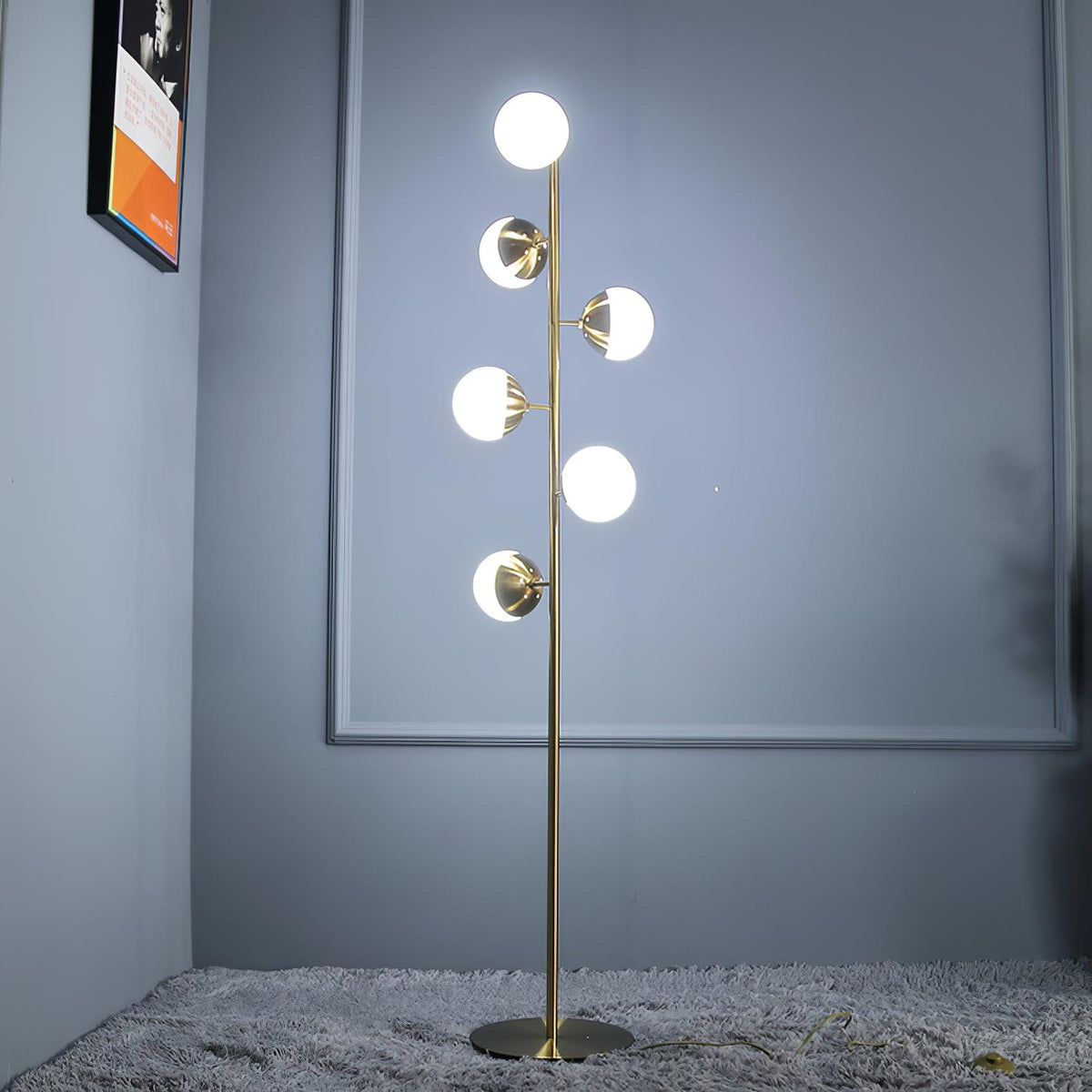 Myliryre Mid Century Brass Floor Lamp