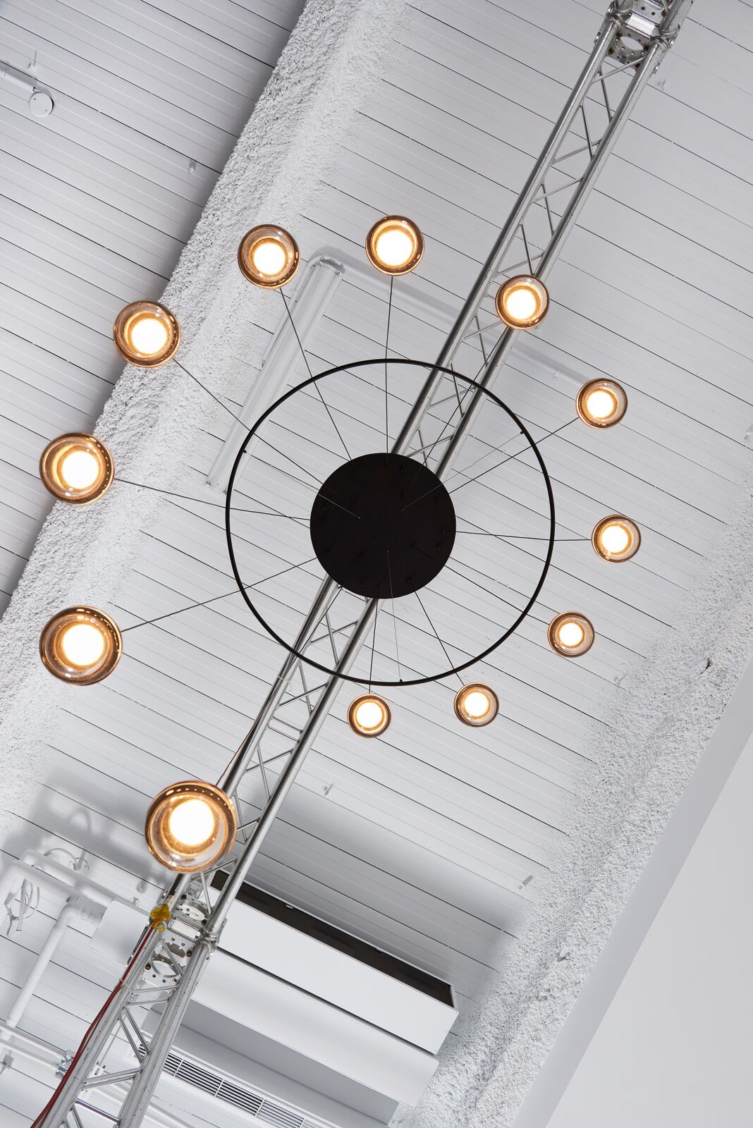 Solara Pendant Lamp Steel Glass Multi Drop Minimalist Staircase - Neutral Decor