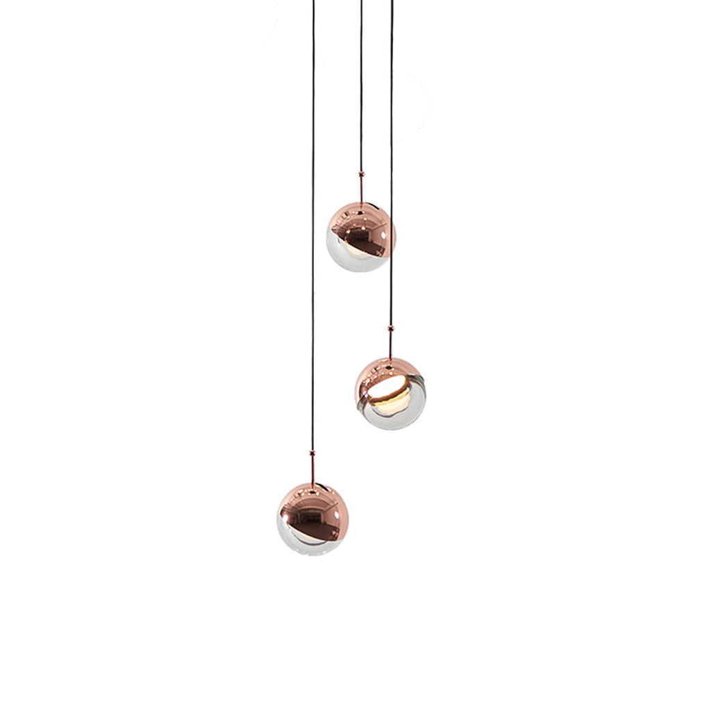Solara Pendant Lamp Steel Glass Multi Drop Minimalist Staircase - Neutral Decor