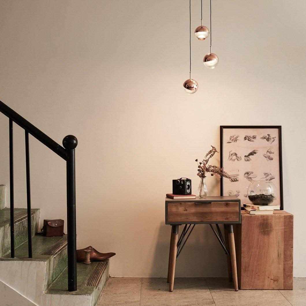 Solara Pendant Lamp Steel Glass Multi Drop Minimalist Staircase - Neutral Decor