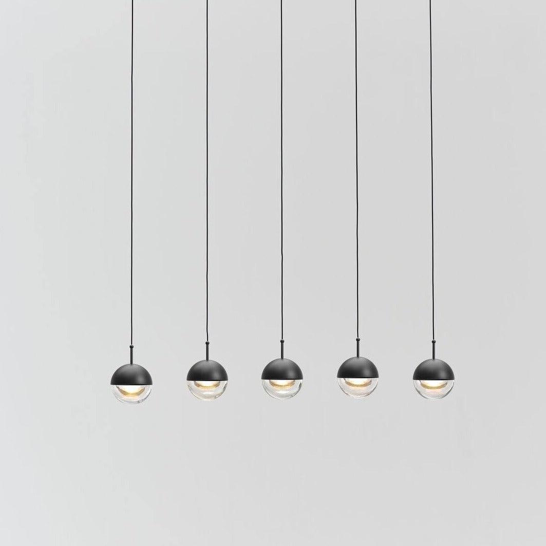 Solara Pendant Lamp Steel Glass Multi Drop Minimalist Staircase - Neutral Decor