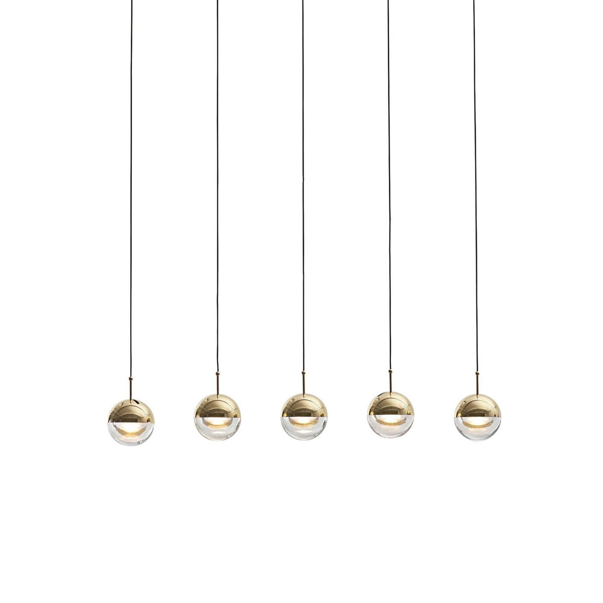 Zaneth Pendant Lamp Steel Glass Multi Drop Minimalist Staircase