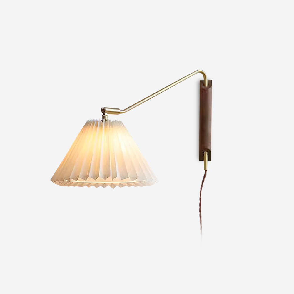 Feyora Pleated Fabric Wall Lamp - Neutral Decor