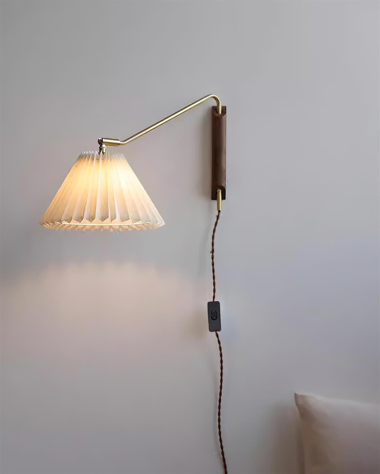 Feyora Pleated Fabric Wall Lamp - Neutral Decor