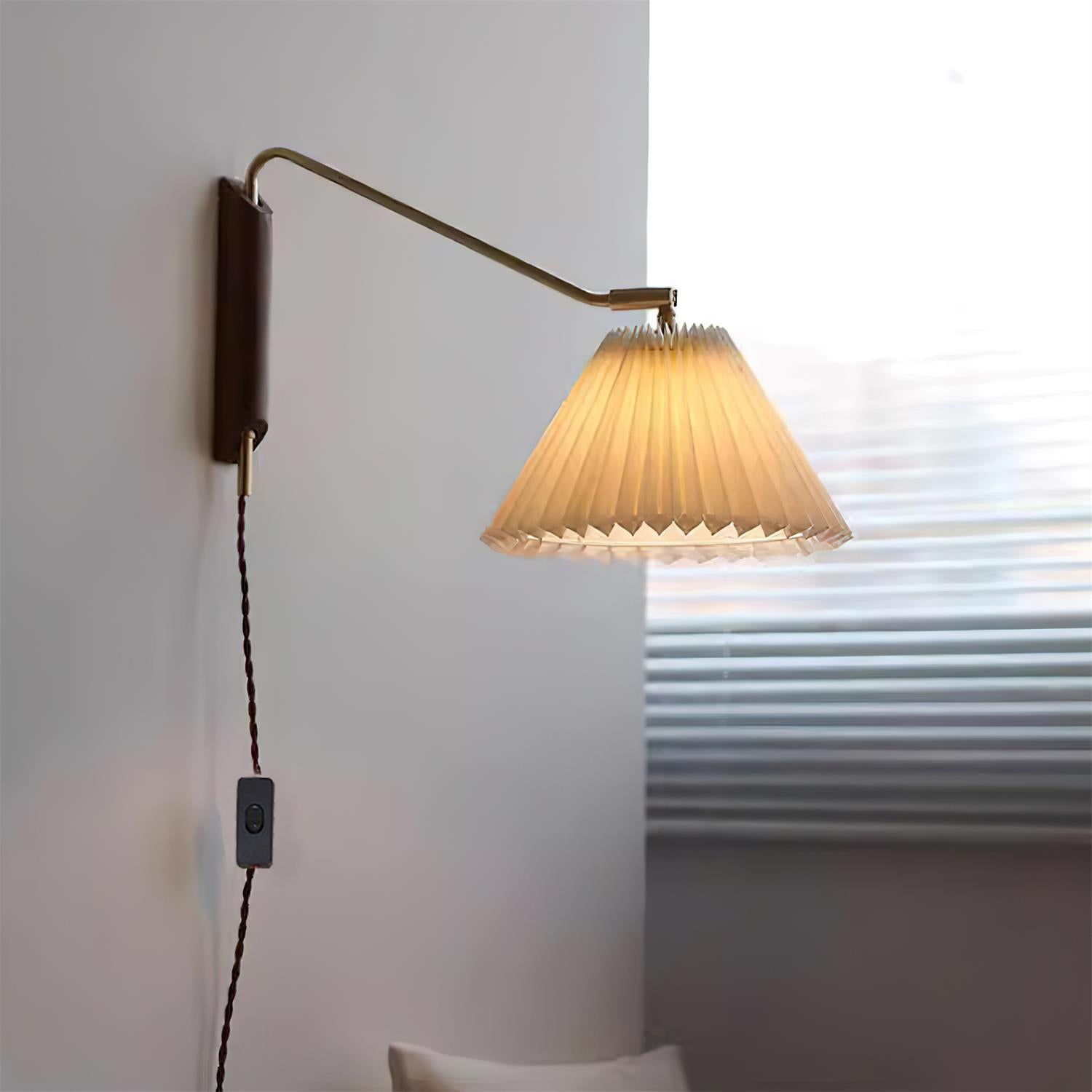 Feyora Pleated Fabric Wall Lamp - Neutral Decor