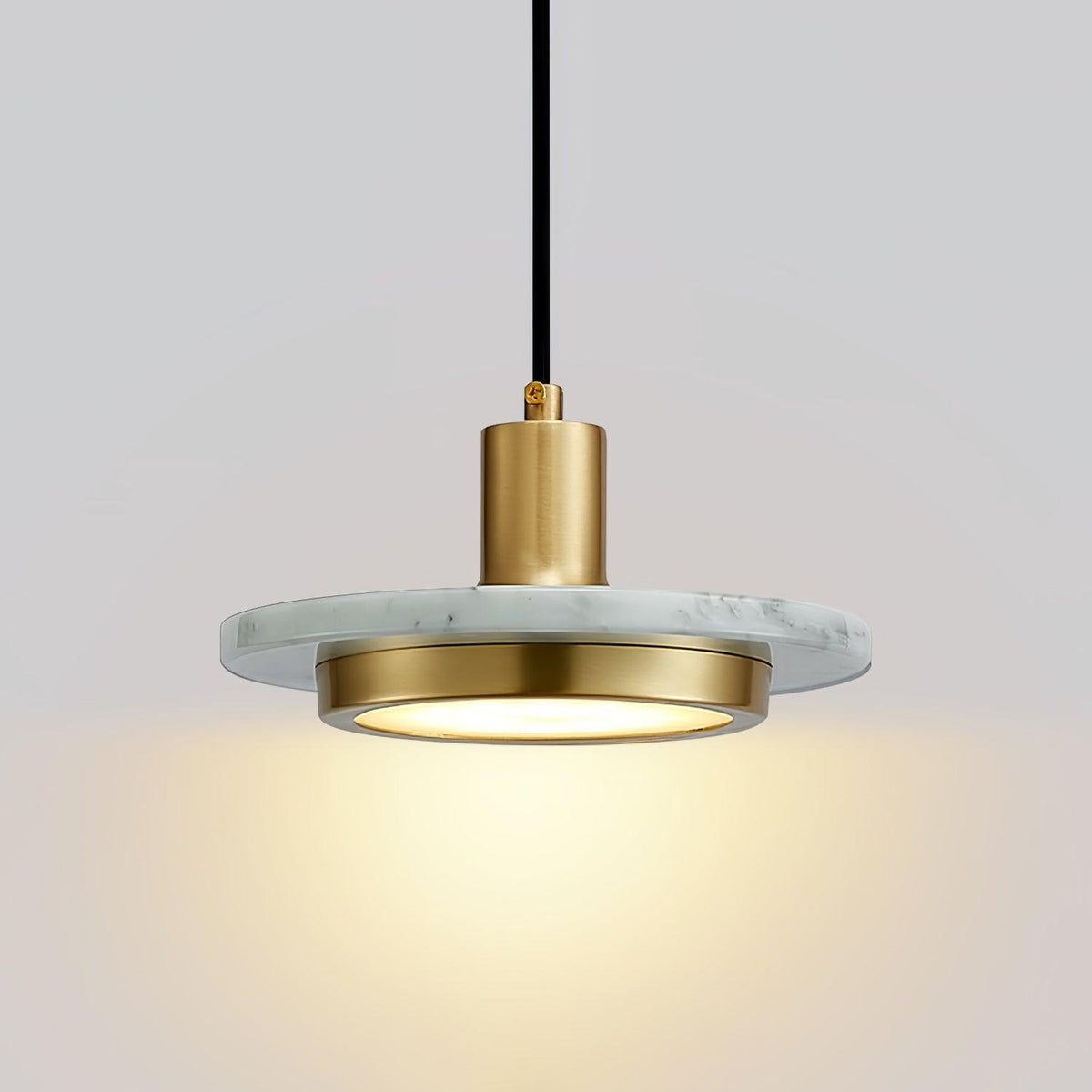 Bram Pendant Lamp Marble Double Circle Modern