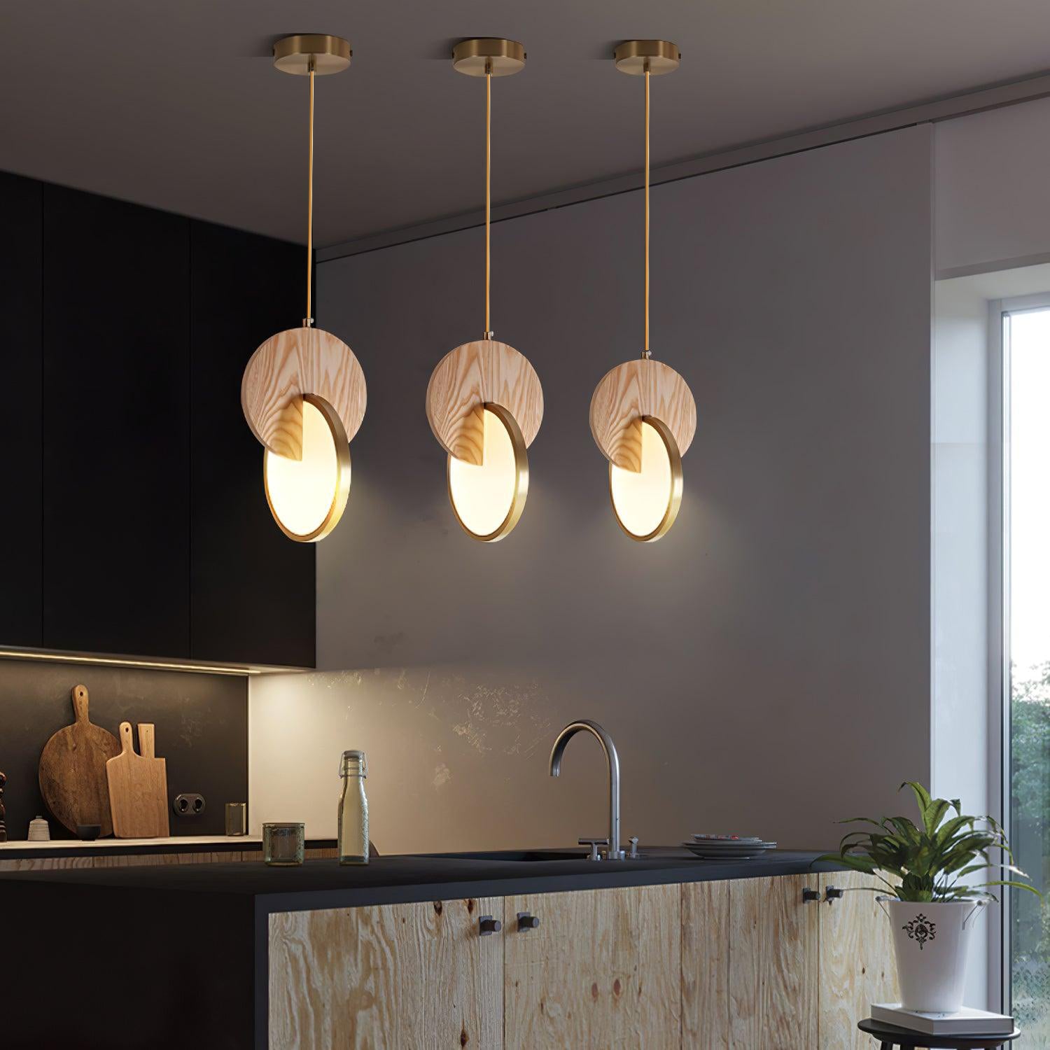 Lysola Wood Ring Pendant Light