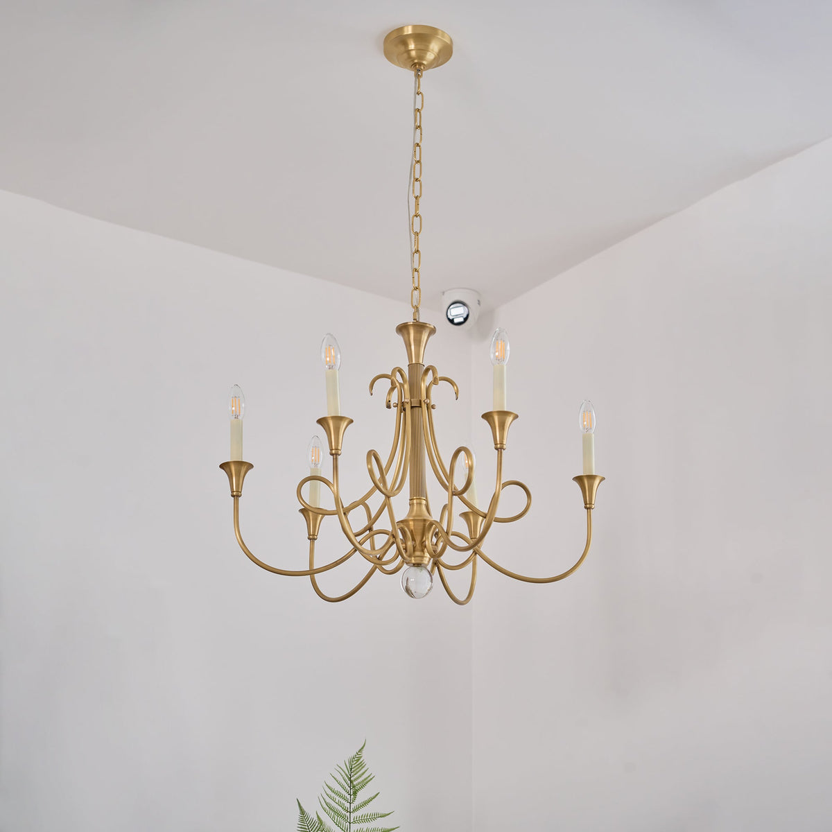 Efra Chandelier Brass Double Twist Candelabra Crystal