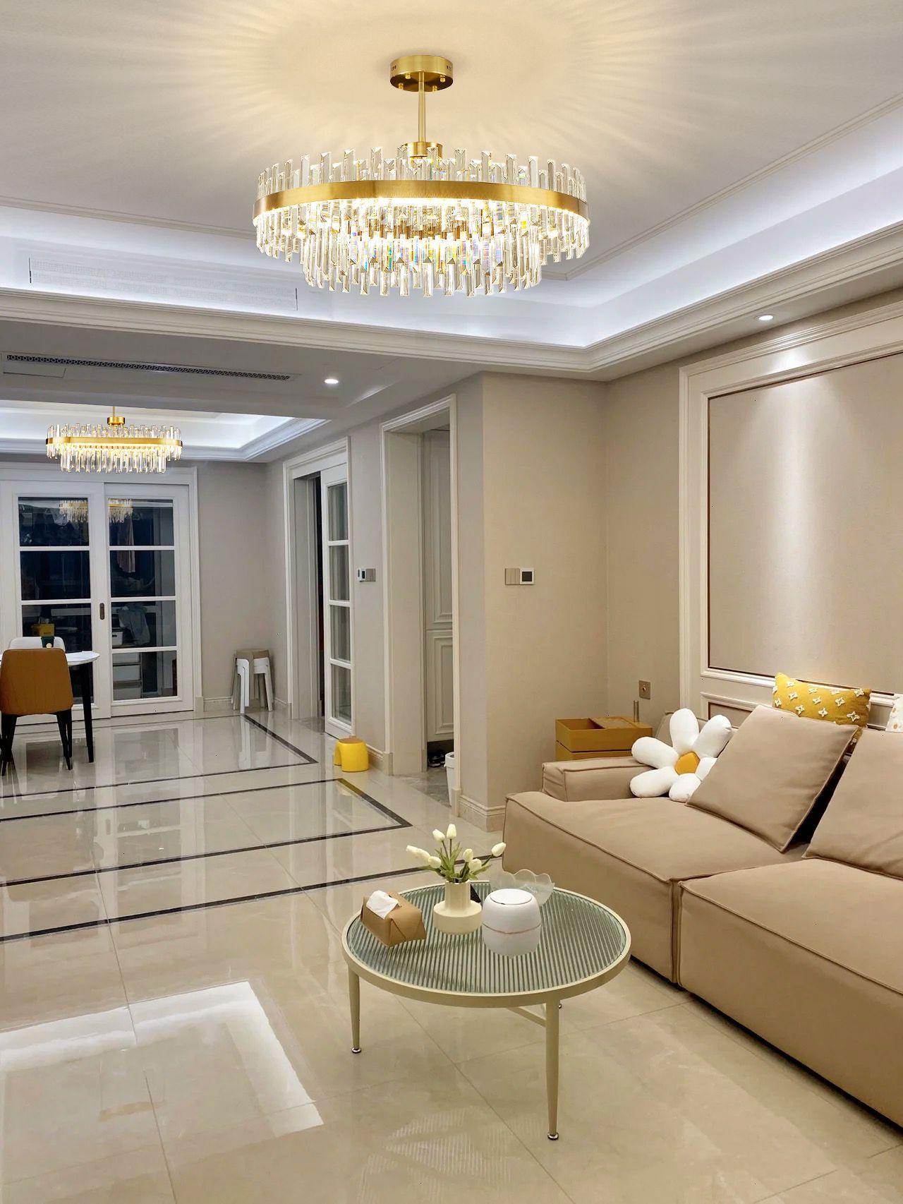 Elyeira Chandelier Brass Crystal Drum Elegant