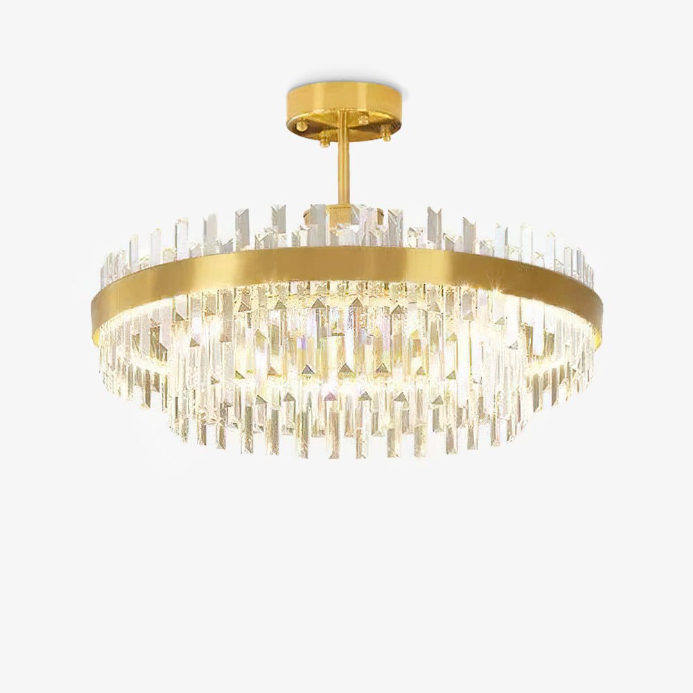 Elyeira Chandelier Brass Crystal Drum Elegant