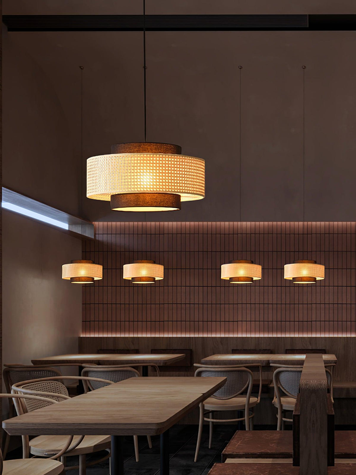 Zerither Rattan Fabric Pendant Light