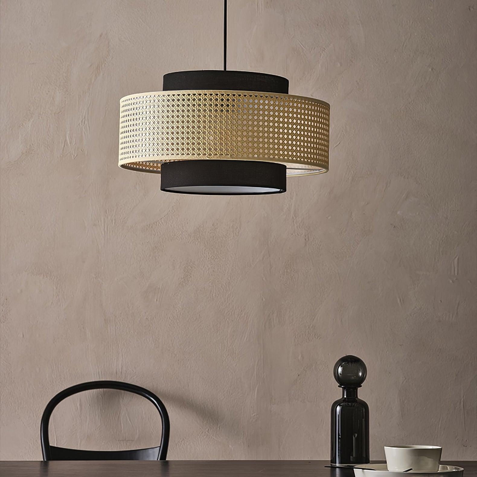 Zerither Rattan Fabric Pendant Light