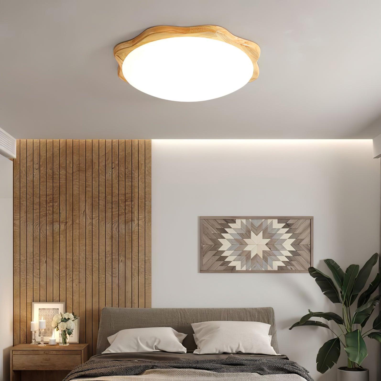 Myshae Modern Minimalist Drum Wood Ceiling Lamp
