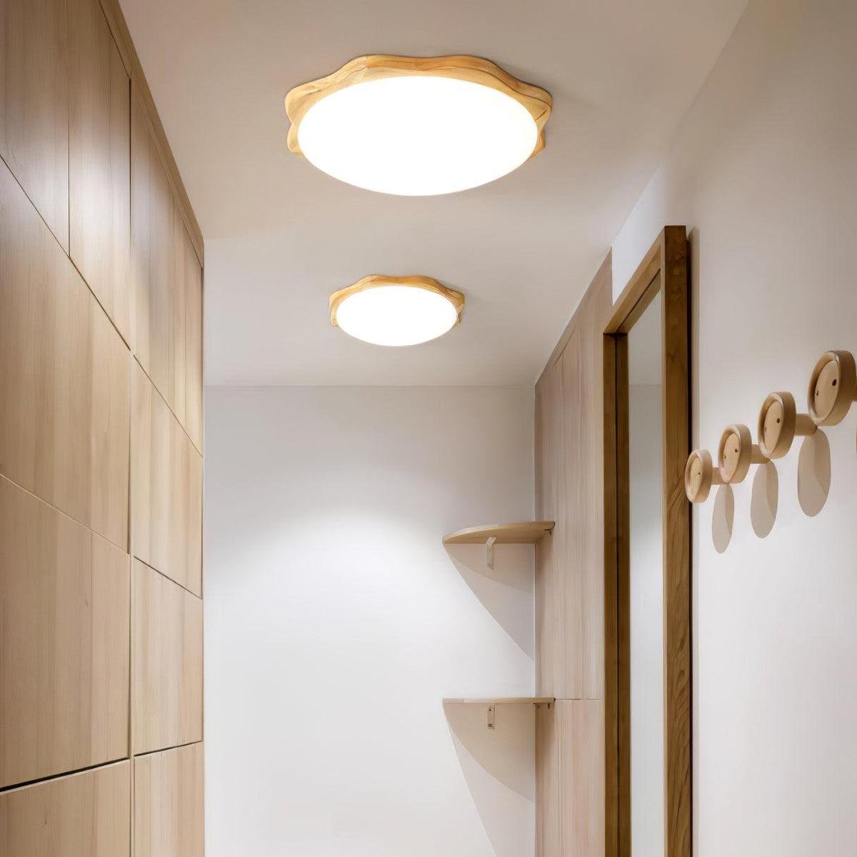 Myshae Modern Minimalist Drum Wood Ceiling Lamp