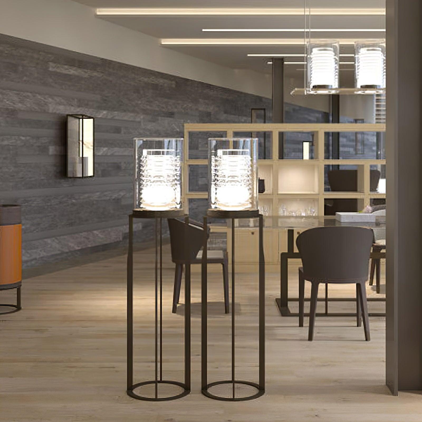 Lioraielle Dual Cylinder Glass Floor Lamp