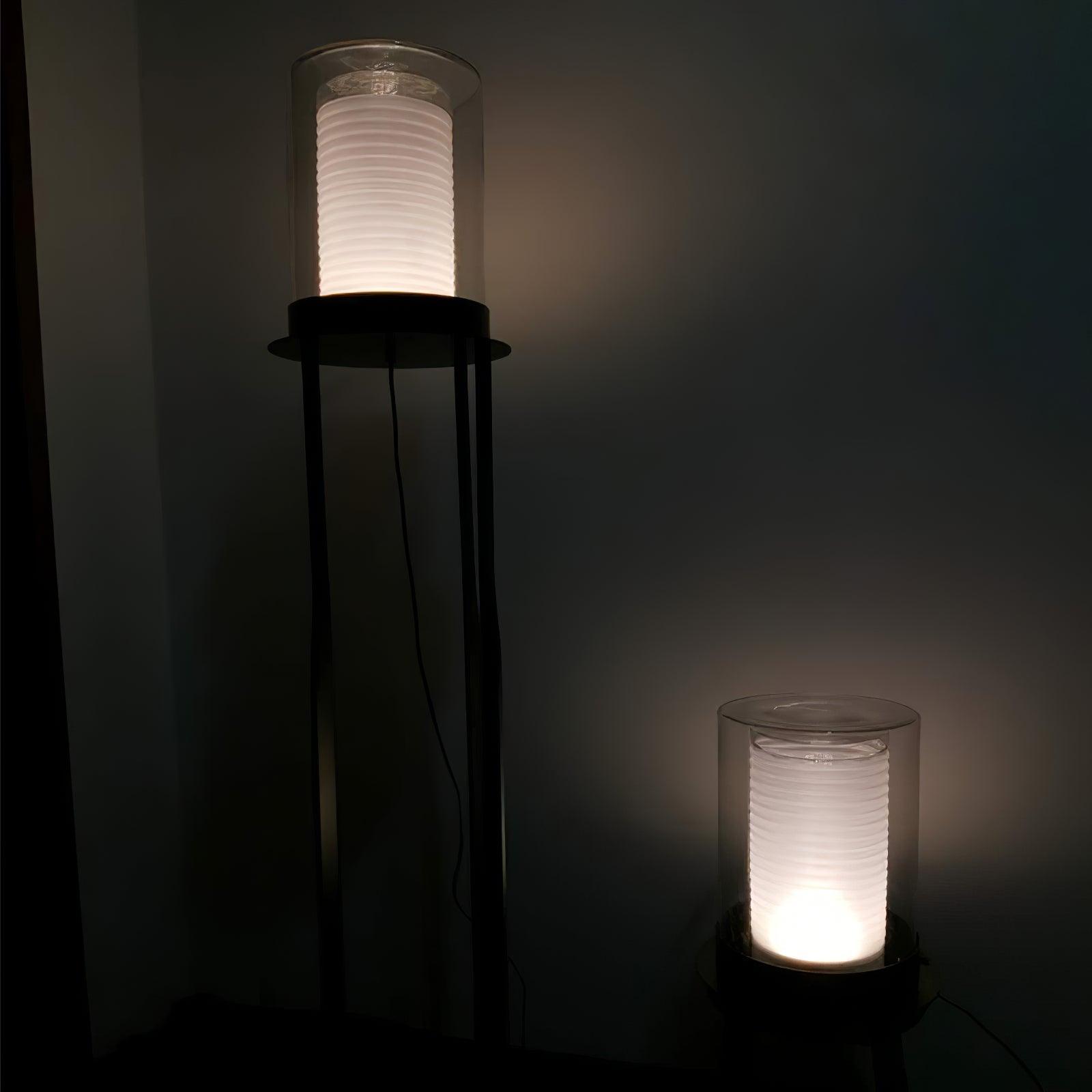 Lioraielle Dual Cylinder Glass Floor Lamp
