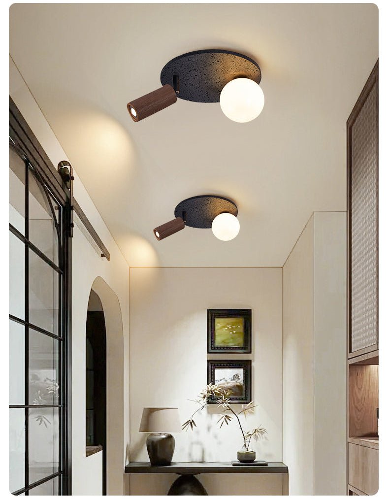 Qule Flexible Black Travertine Ceiling Light