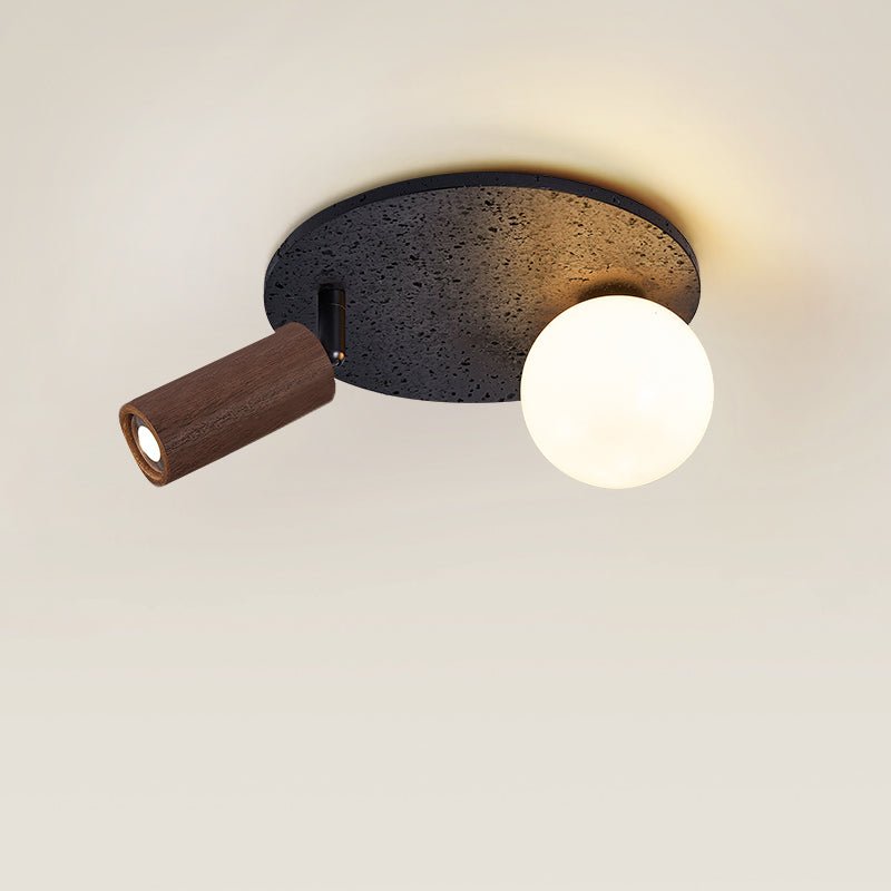 Qule Flexible Black Travertine Ceiling Light