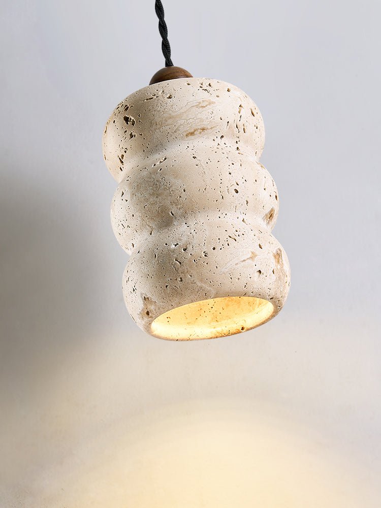 Bors Dune Pebble Yellow Travertine Pendant Light