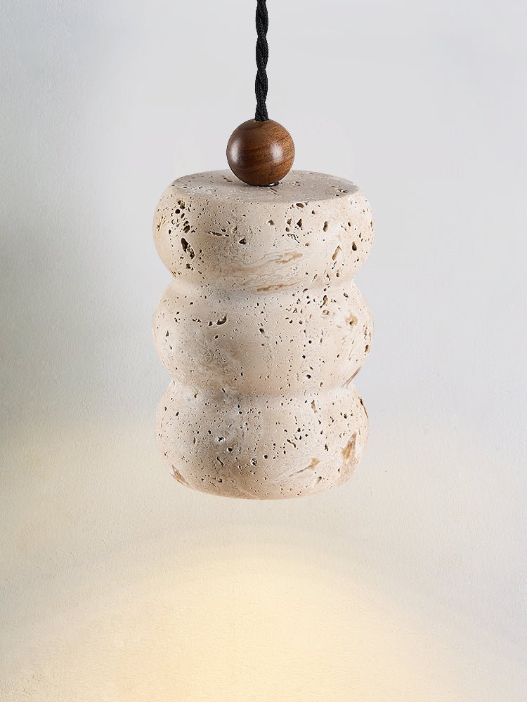 Bors Dune Pebble Yellow Travertine Pendant Light