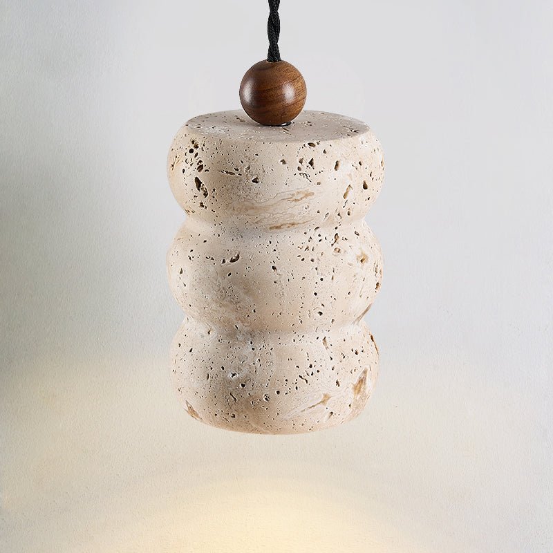 Bors Dune Pebble Yellow Travertine Pendant Light
