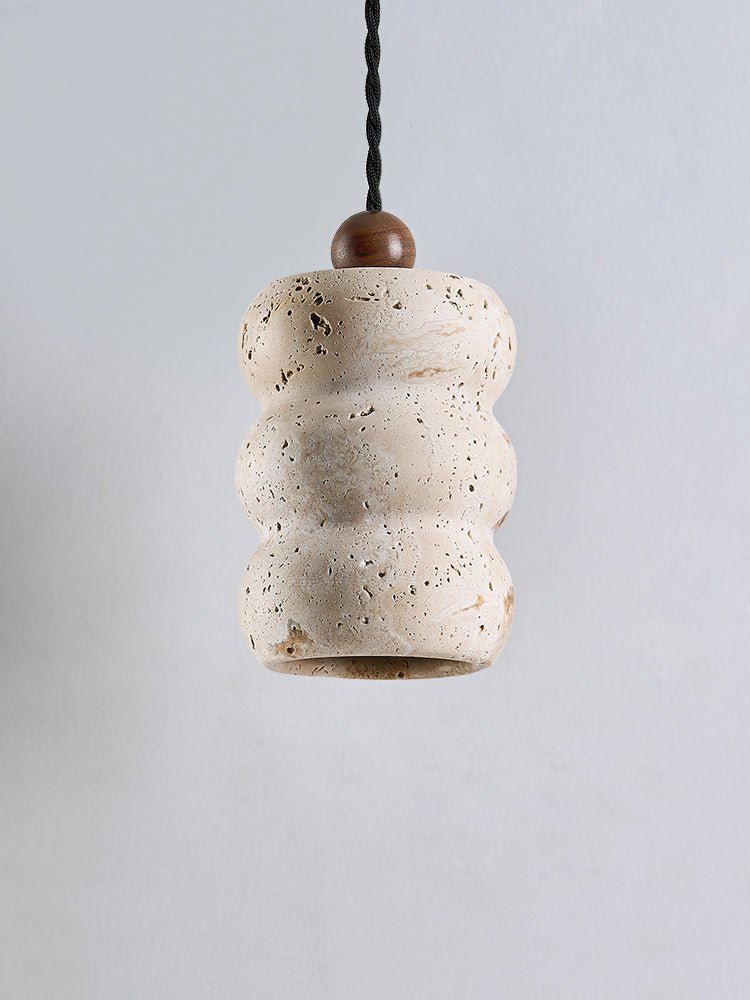 Bors Dune Pebble Yellow Travertine Pendant Light