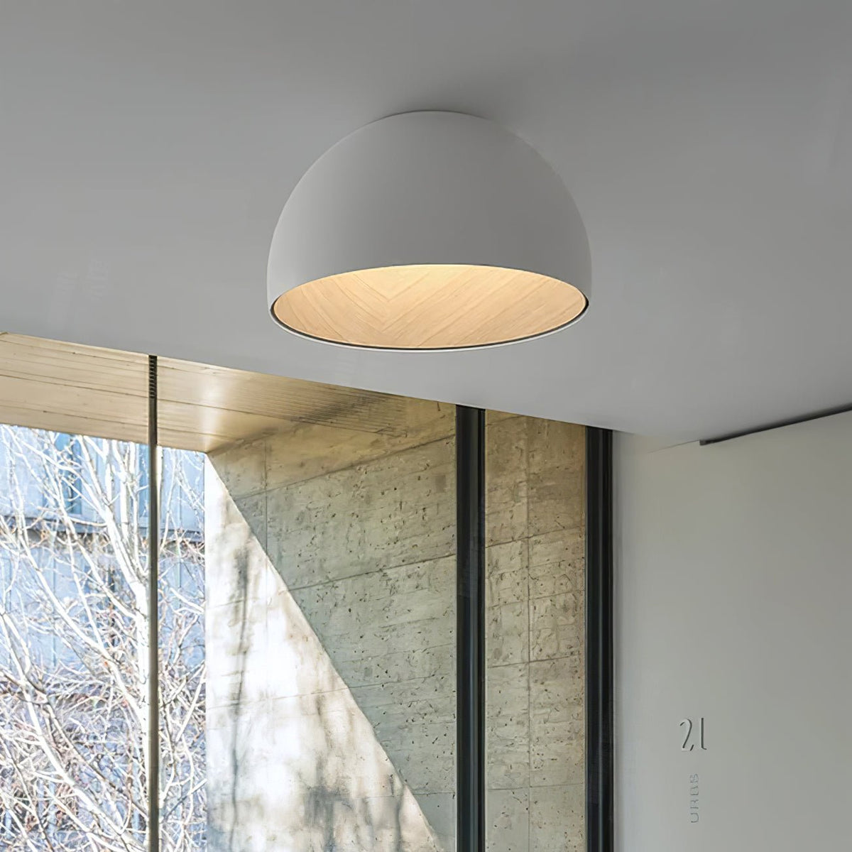 Coda Ceiling Lamp Dome Wood Minimalist