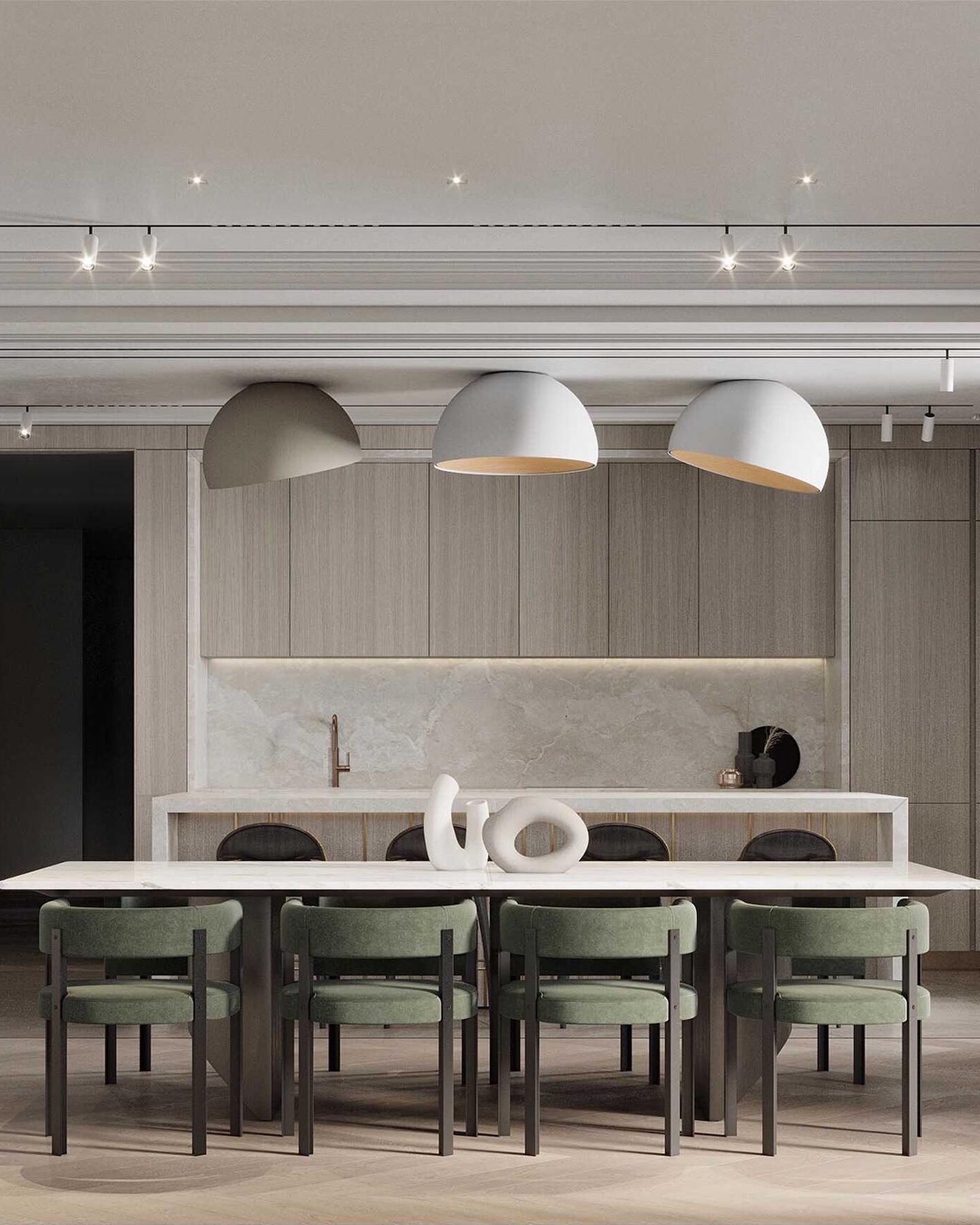 Coda Ceiling Lamp Dome Wood Minimalist