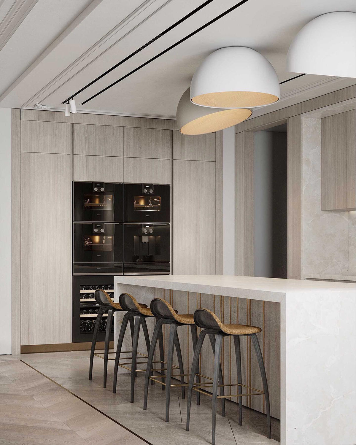 Coda Ceiling Lamp Dome Wood Minimalist
