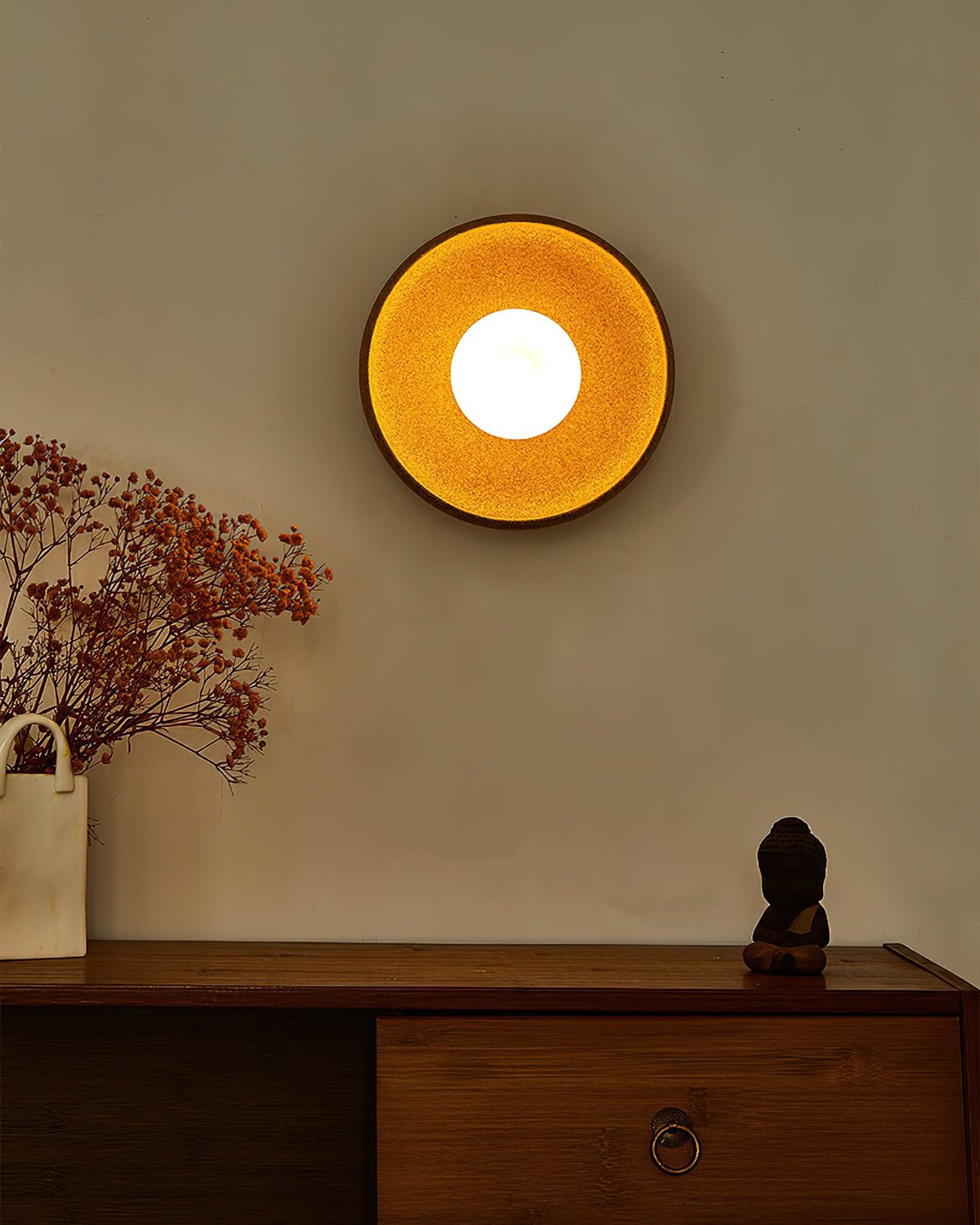 Civarir Modern Minimalist Round Glass Ceramic Wall Light