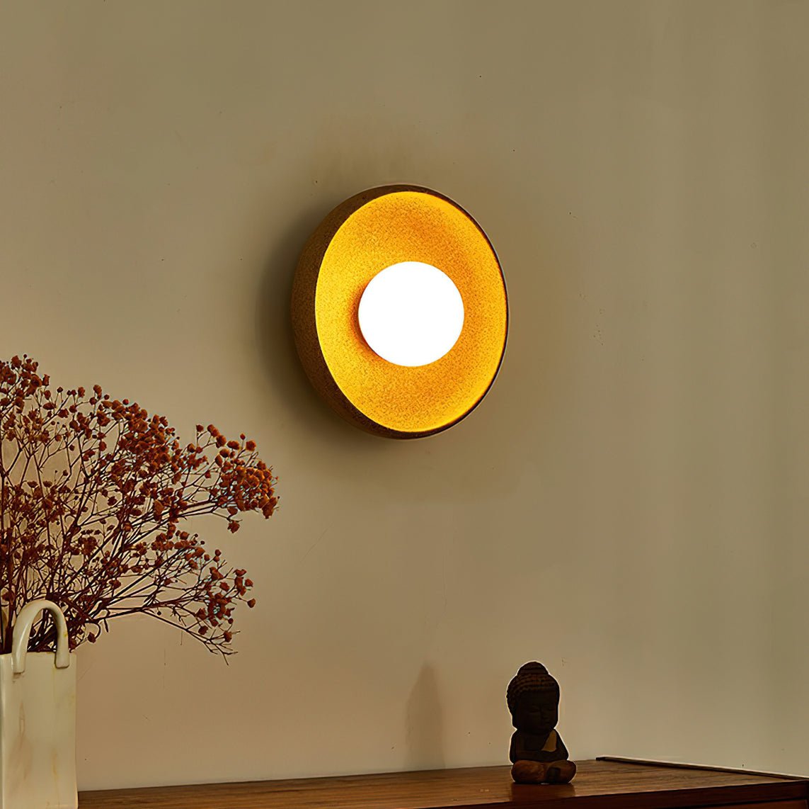 Civarir Modern Minimalist Round Glass Ceramic Wall Light