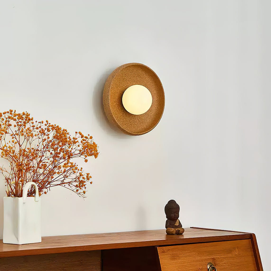 Civarir Modern Minimalist Round Glass Ceramic Wall Light