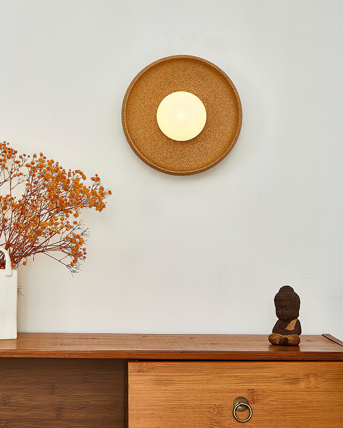 Civarir Modern Minimalist Round Glass Ceramic Wall Light