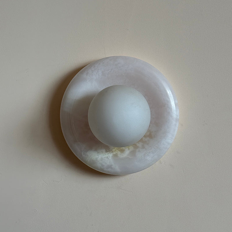 Aursilos Premium Nordic Art White Jade Glass Sconce Wall Lamp