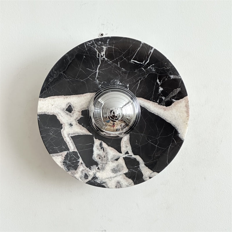Alba Modern Minimalist Chrome Marble Wall Lamp