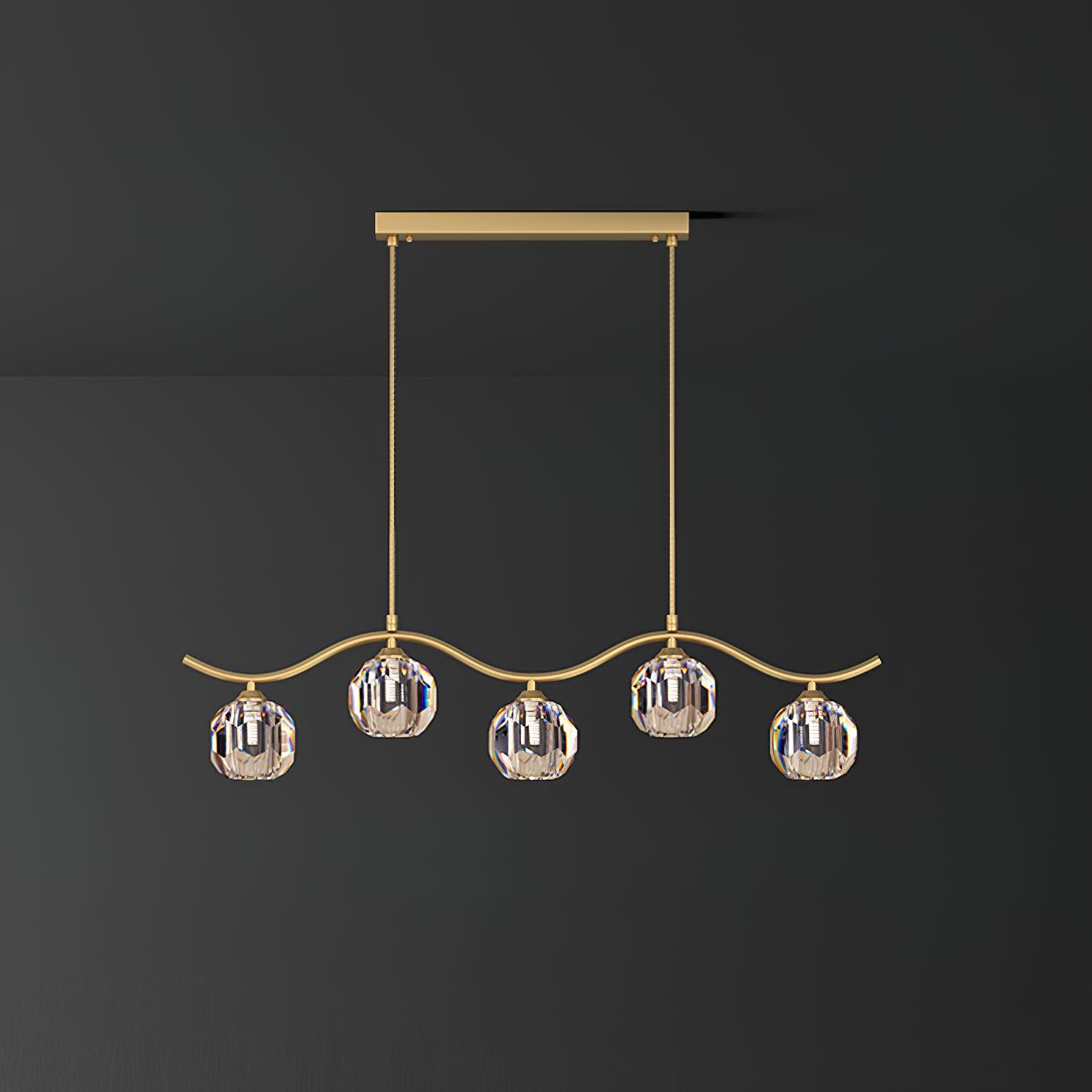 Luxenora Chandelier Copper and Crystal Geometrical