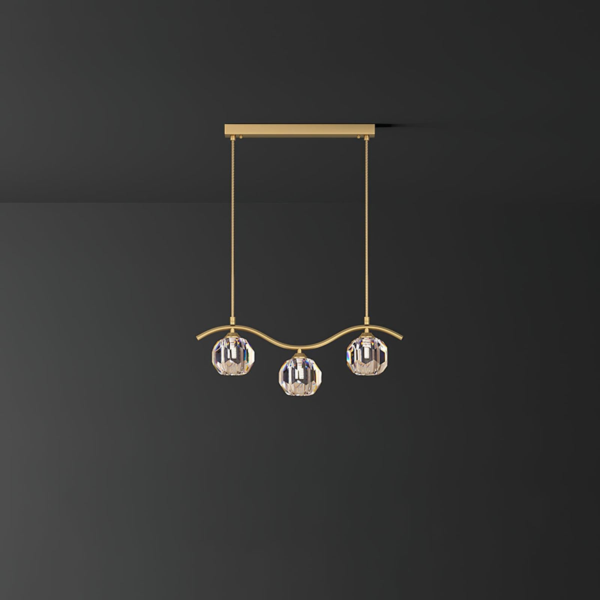 Luxenora Chandelier Copper and Crystal Geometrical