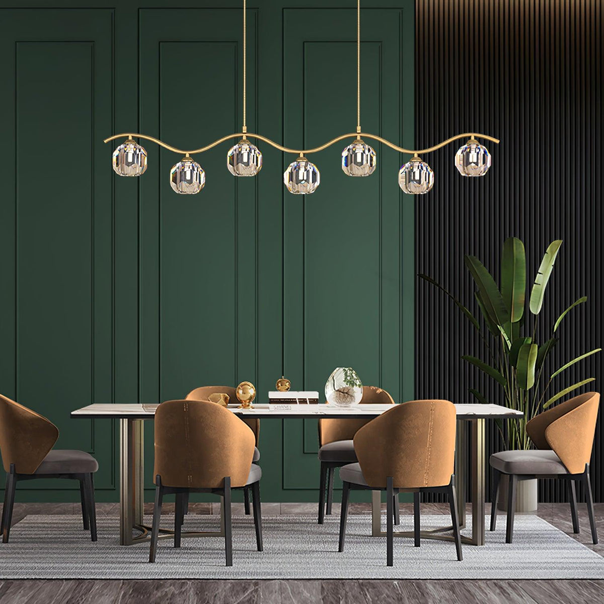 Luxenora Chandelier Copper and Crystal Geometrical