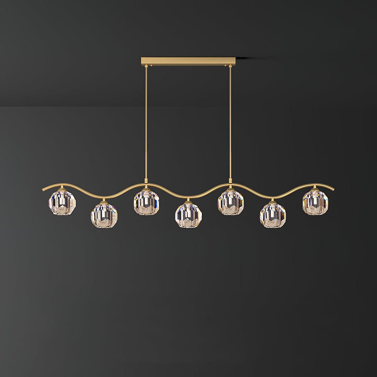 Luxenora Chandelier Copper and Crystal Geometrical