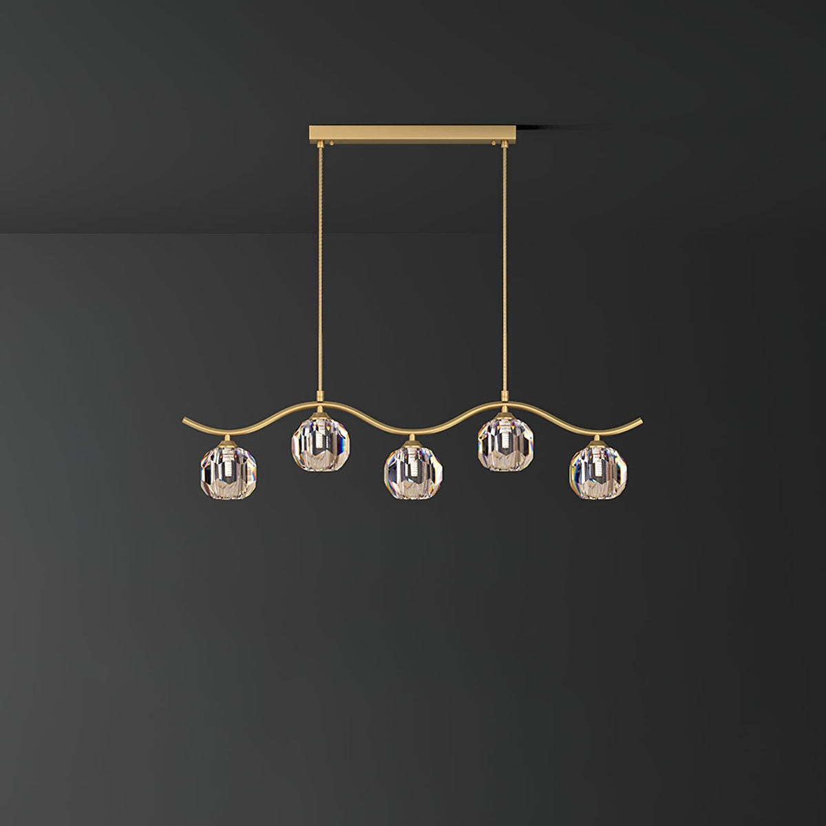Luxenora Chandelier Copper and Crystal Geometrical