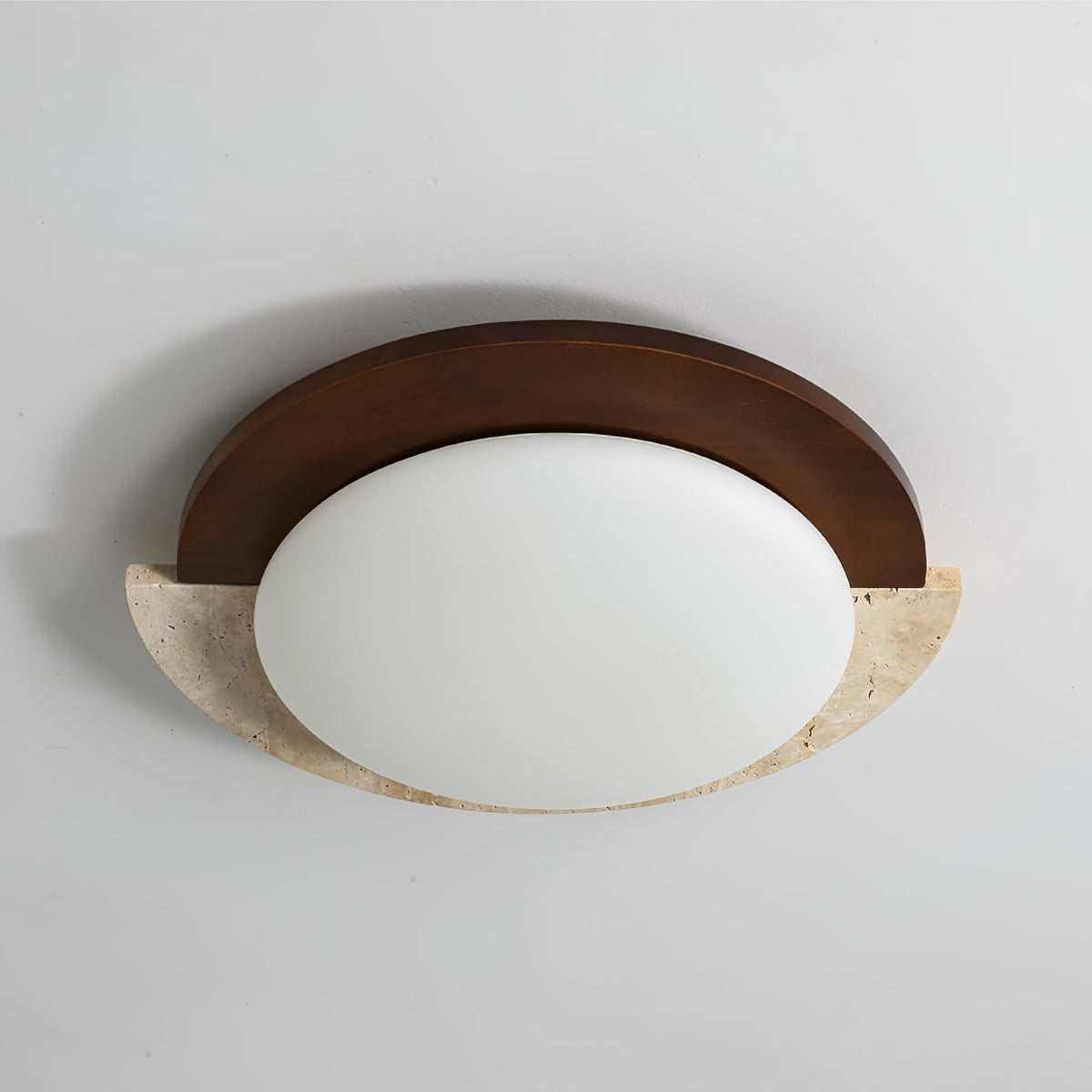 Noraaine Arc-Rim Travertine Ceiling Light